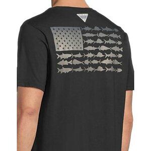 NWT Men's PFG™ Fish Flag II SS in Black/Graphite Gradient